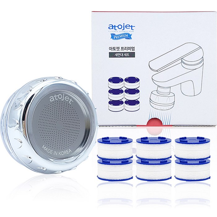 아토젯 프리미엄 세면대 필터수전  정수필터 6p, 1세트, 세면대 정수필터