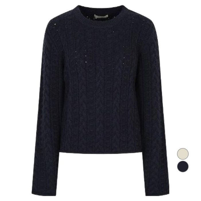 더아이잗 여성용 뉴욕 펀칭 케이블 짜임 풀오버 니트 INAP1PO53