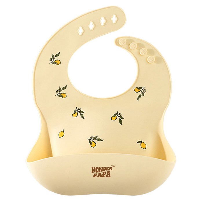 원더파파 아기 실리콘  이유식 턱받이