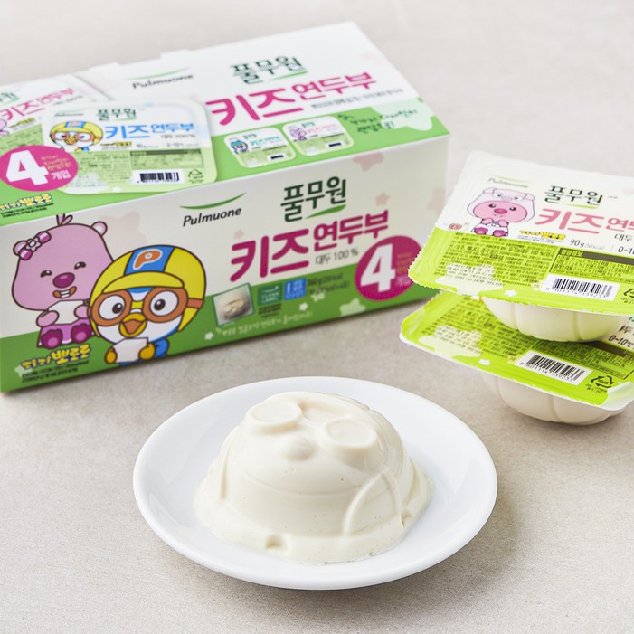 로켓프레시 풀무원 뽀로로 키즈 연두부 4개입, 360g, 1개