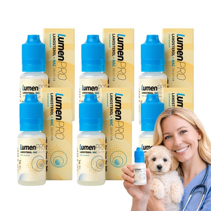 강아지 눈 영양제 백내장 관리 FDA 안전성 입증 성분 미국 직배송 루멘프로, 6개, 10ml
