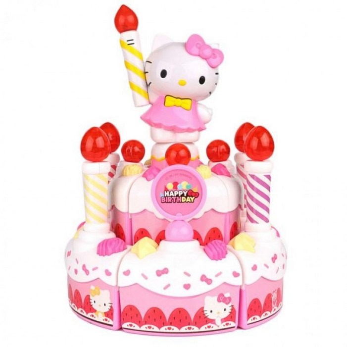 바니랜드 주방놀이 헬로키티 노래하는 생일케이크, 혼합색, 1개