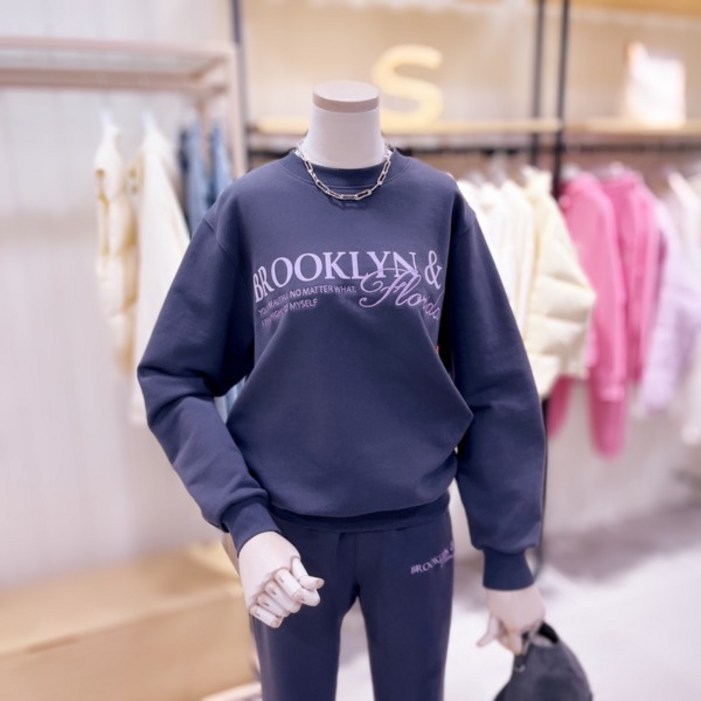 SJ4TSFW468자수 레터링 맨투맨 티셔츠