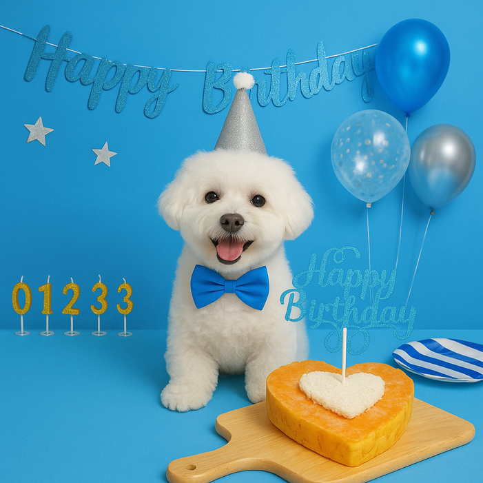 도기머기 강아지 케이크파티용품 세트, 280g, 1세트, 연어치즈블루