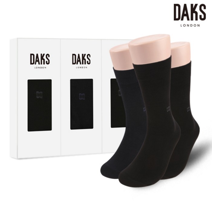 닥스 양말 3족 선물세트 남자 정장 패션 무지 장목 19329