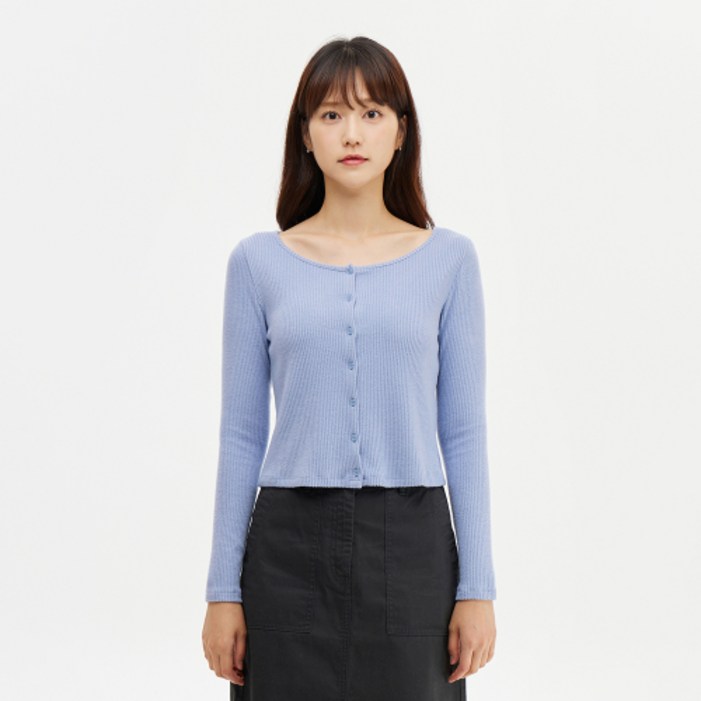 매장정품 TOPTEN 탑텐 여성 립 U넥 버튼 가디건MSE4TC2001 MSE4TC2001 843902