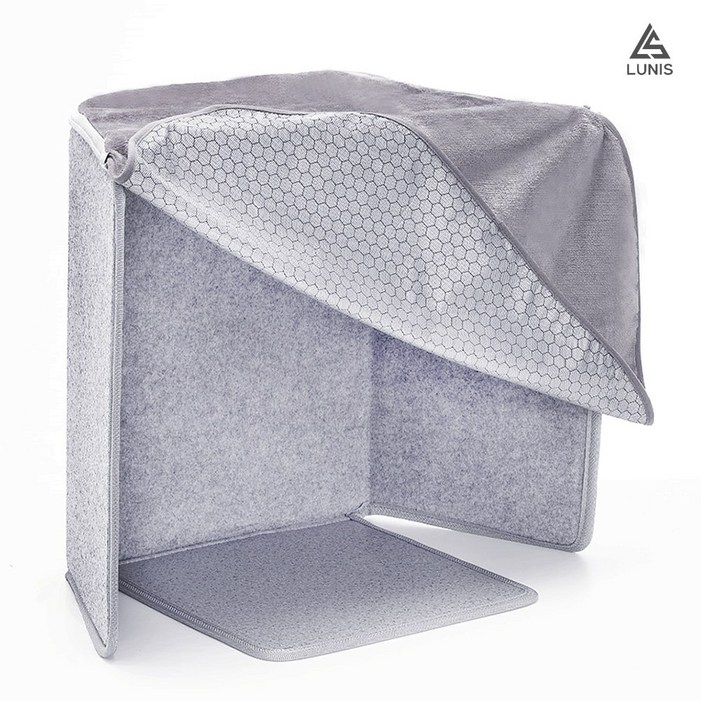 히팅패드 파티션 4면 무릎담요 전기 히터 난로 사무실 발난로 온열기 LUNIS, 4면 발열  라이트 그레이