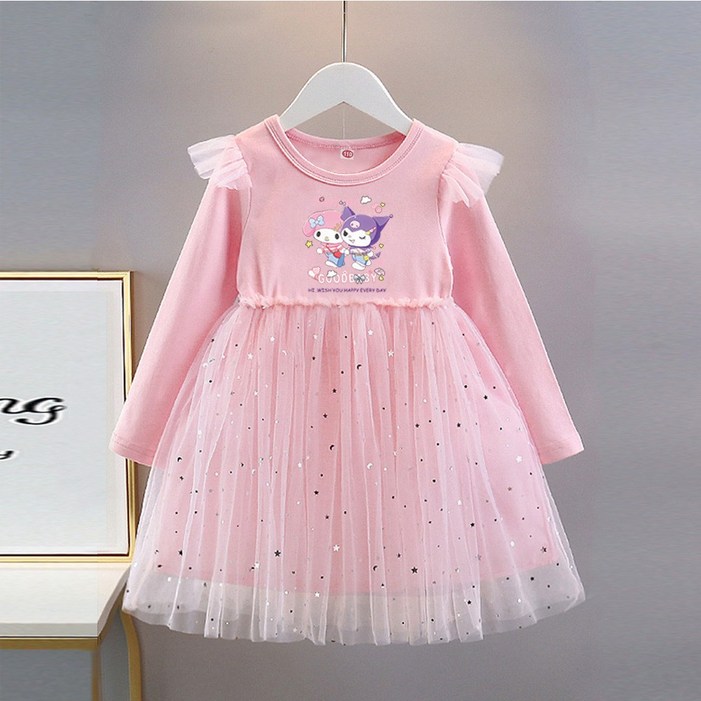 키즈 러블리 캐릭터 원피스 프릴드레스