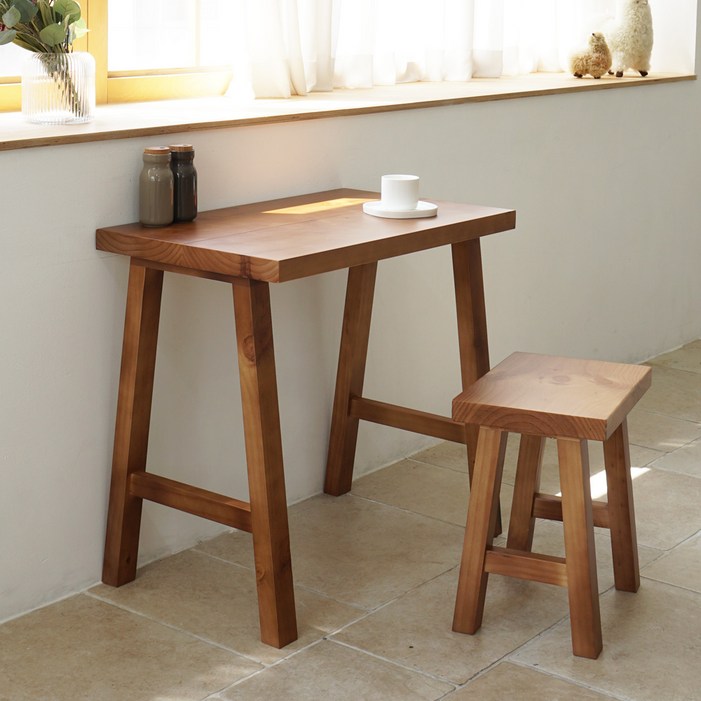 한정 수량 특가1인 2인 원목 식탁 까페 미니 탁자 베란다 홈바 다이닝 스타벅스 테이블 800 4colors 식탁 단품 의자 별도구매, 월넛