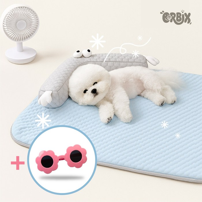 오어빅스 멍냥쿨쿨 강아지 고양이 여름 냉감 쿨매트, 1개