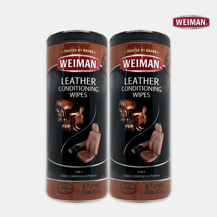 와이만 가죽클리너 티슈형 소파 차량용 크리너 30매입, 2개, 650g
