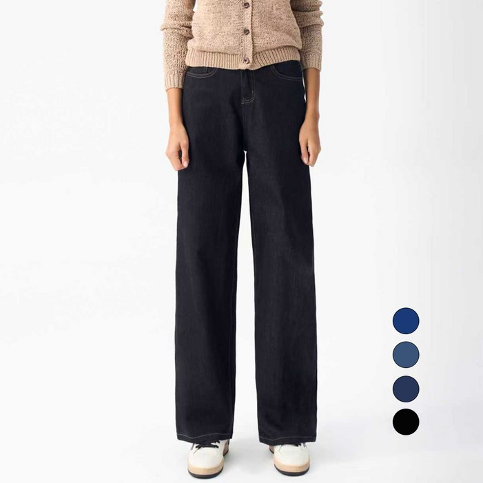 엘블로썸 여성 숏,기본,롱 스판 와이드 핏좋은 히든밴드 청바지