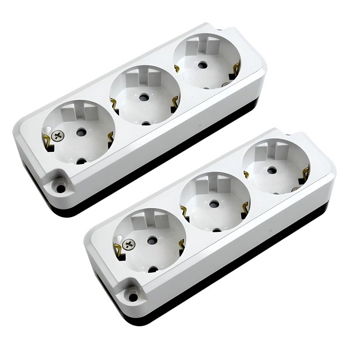 접지 노출 나사타입 콘센트 3구