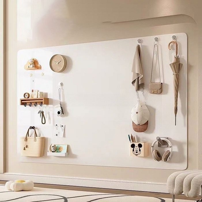 [SMTONE] 접착식 자석 벽지 마그네틱 자석 시트지 주방 거실 인테리어 부착 60x90cm 자석보드판 DIY 재단 가능