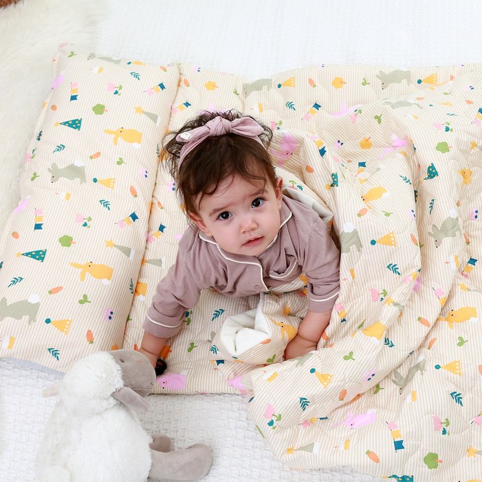 베베로시 프리미엄 사계절 리버시블 어린이집 낮잠이불세트 일체형 순면풍기인견3D에어매쉬, D.댕댕이