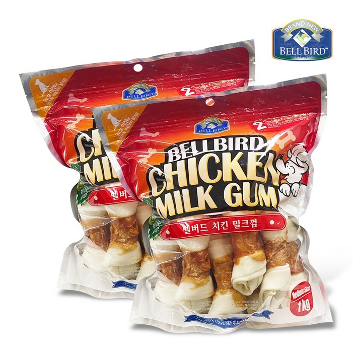 밸버드 치킨밀크껌 큰사이즈1kg X 2봉 코스트코 애견덴탈껌