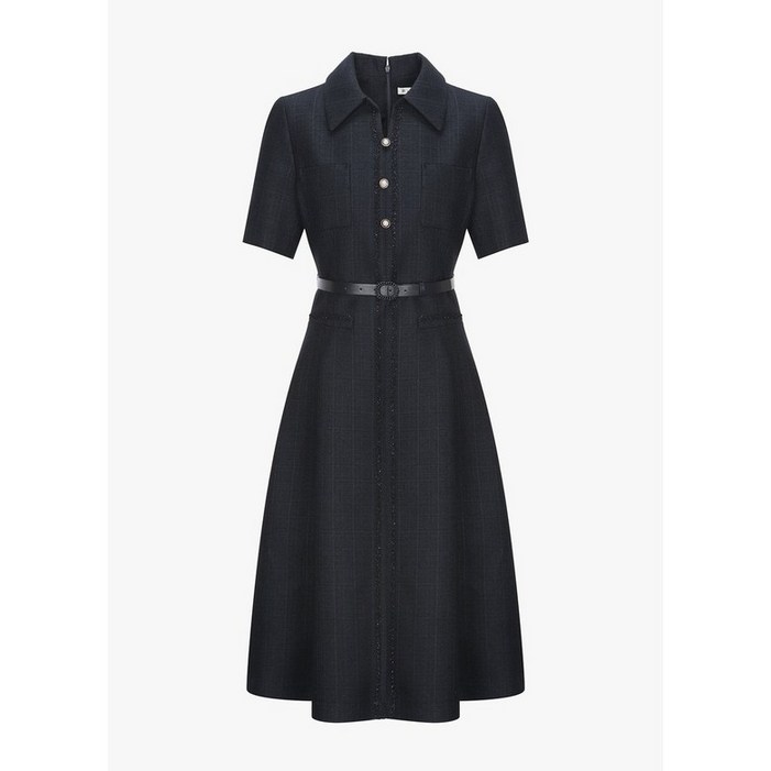 백화점정품 잇미샤 원피스 오픈카라 벨티드 ITP5YOP750 하객 상견례 정장