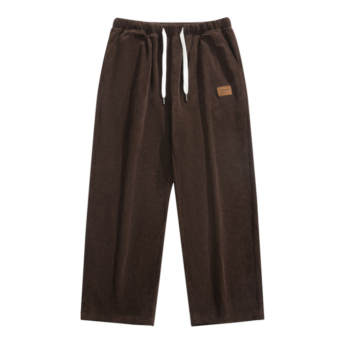 남성용 심플 와이드 코듀로이 팬츠2818
