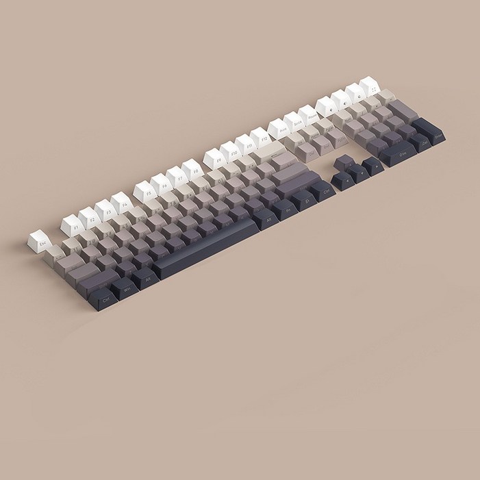 욘두 그라데이션 측각 키캡 PBT 염료승화 OEM 프로파일 108키 키캡풀러 포함, 스톤그레이 측각 108키