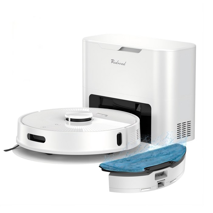 Redroad R10 2in1 물걸레 로봇청소기 4000pa 흡입력 LDS센서 먼지비움 어플연동, R10, 화이트
