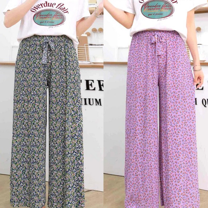 11  93cm 넉넉한 플리츠 꽃주름 냉기가득 홈웨어 냉장고 몸빼 바지  2P