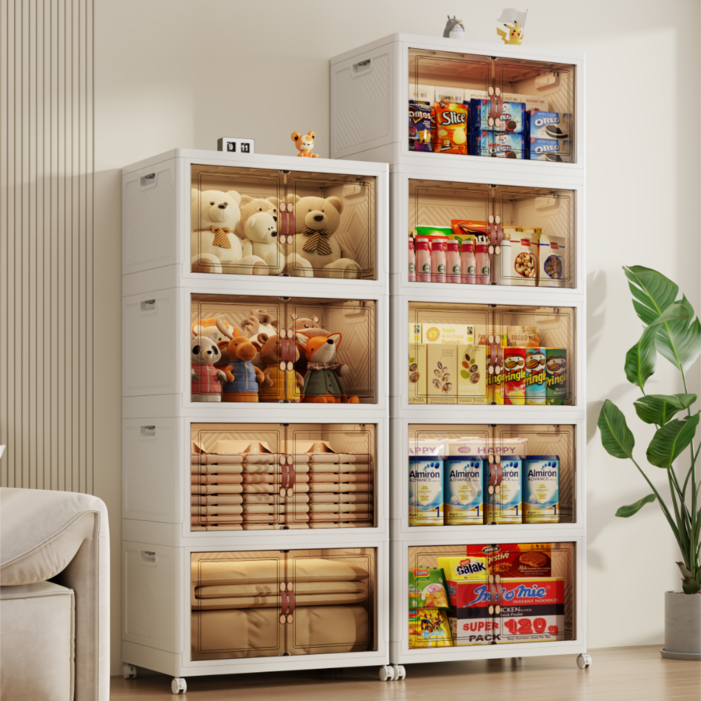 모룸 대용량 무설치 접이식 수납장 다용도 양문 이동식 폴딩 리빙박스 옷정리 수납함