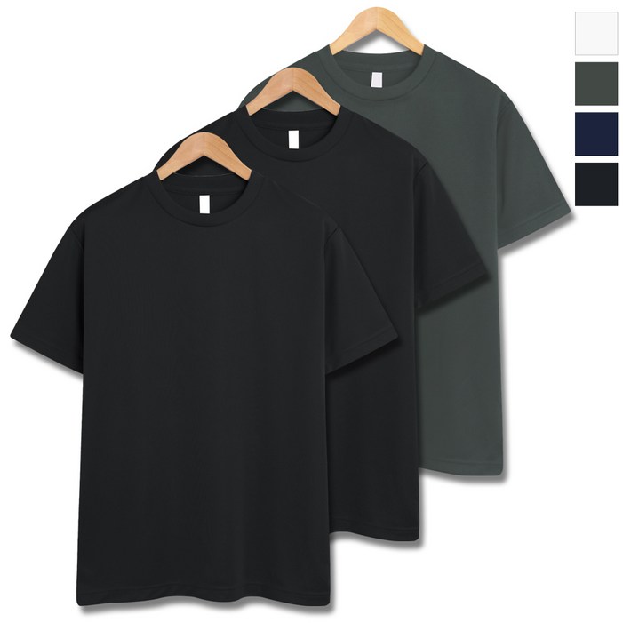 3장 세트 드라이 라운드 쿨티셔츠 남녀공용 기능성 반팔티 냉감 반팔 반팔티 SCC5274PT