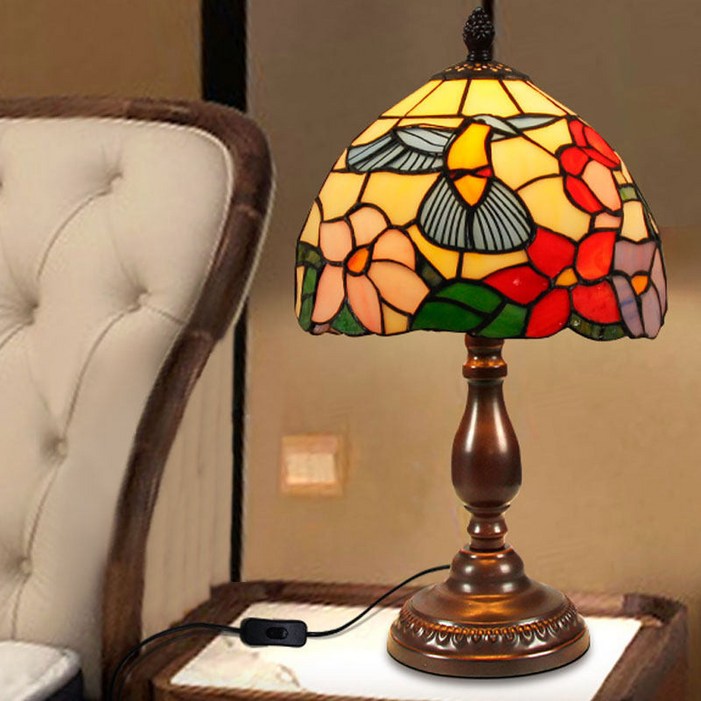 스테인드글라스 침실등 단스탠드 앤틱 침실조명 램프