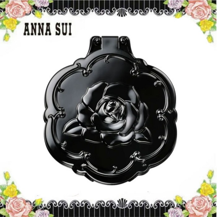 ANNA SUI 안나 수이 수이 블랙 컴팩트 미러 거울 컴팩트 뷰티 미러 로즈 미러