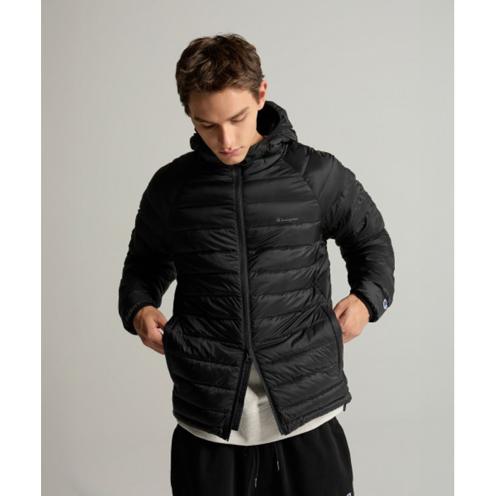 국내 매장품 CHAMPION 후디드 라이트 다운 자켓 재킷 Black 156958