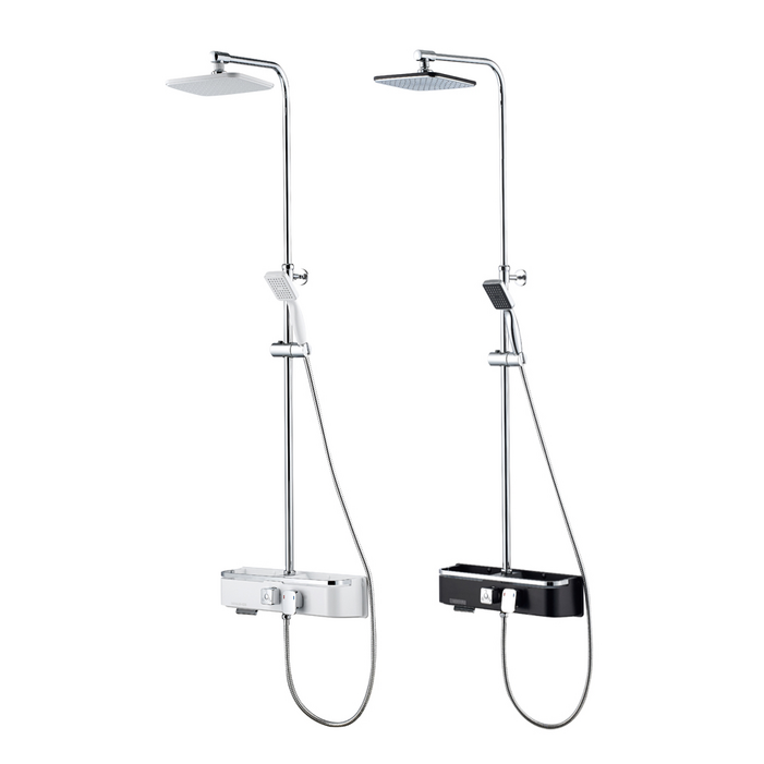 바스럽 국산 무타공 선반형 해바라기 샤워기 기존 타공 사용 가능, 화이트, 1개