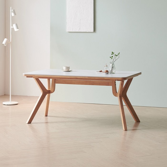 라로퍼니처 밀러 1400 포세린 통 세라믹 패밀리 4인 낮은 식탁 세트