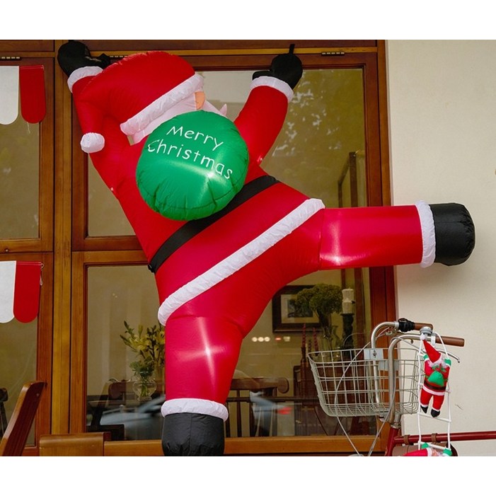 크리스마스 산타 에어 풍선 등반 장식품 장식 벽타는 줄타는 산타 모자