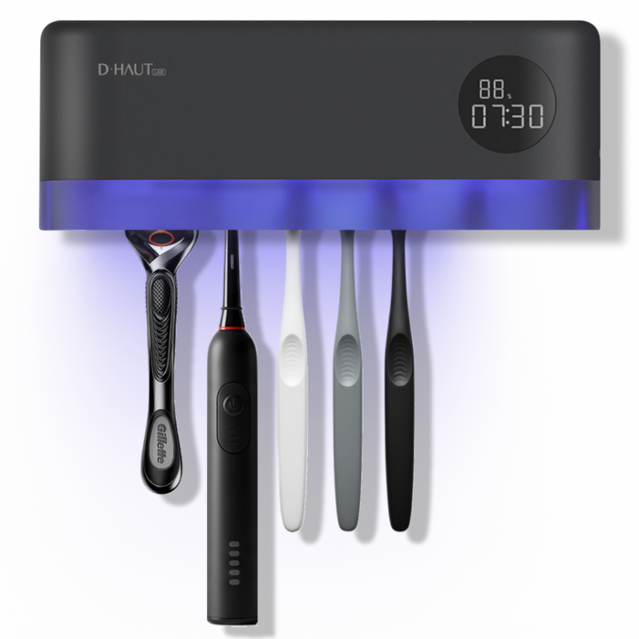 디하우트 자동 UV 무선 칫솔 살균기, DHTS001G, 블랙