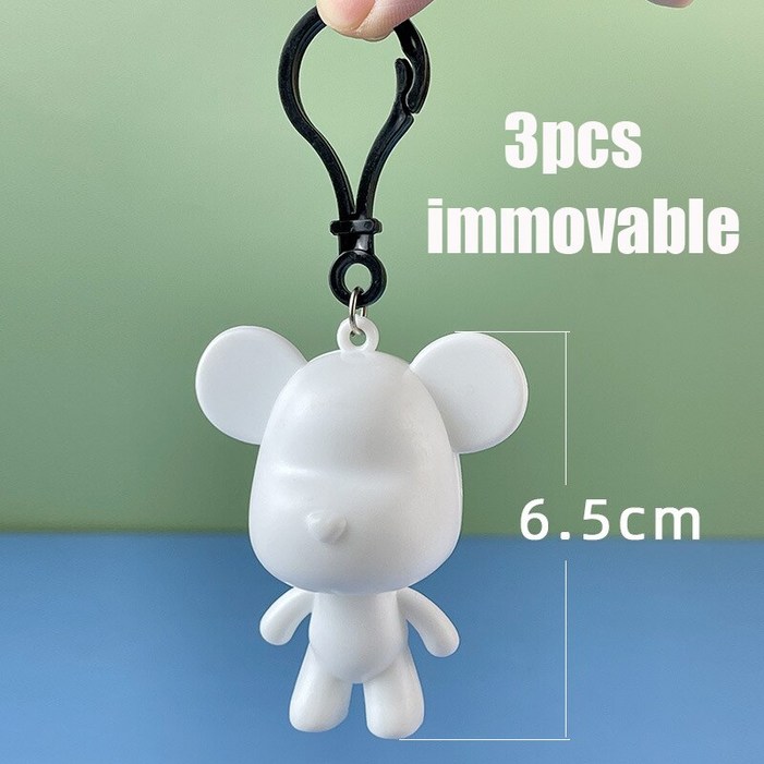 인테리어 오브제 5433237cm 유체 베어 화이트 맹렬한 곰 조각 수제 Diy 낙서 Bearbrick 동상 수동 부모자식