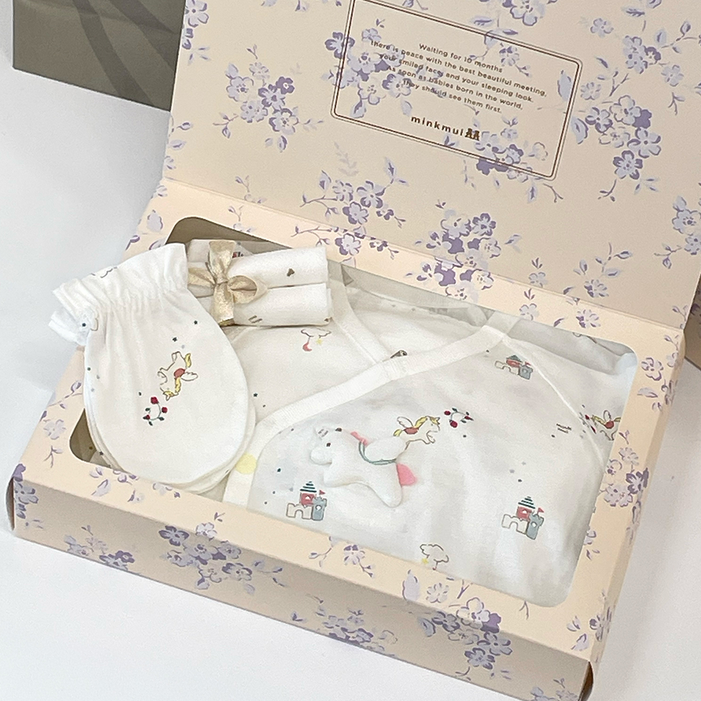 26년 신제품 밍크뮤 캐슬 코니 뱀부 배냇저고리 손싸개 신생아 출산선물세트