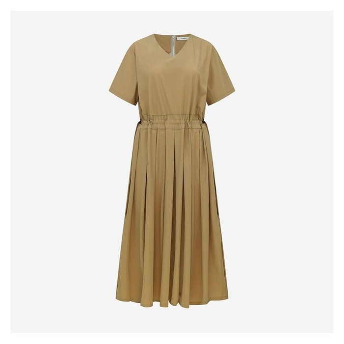 이사베이 사이드 스트링 브이넥 플리츠 원피스 VKOAG2570