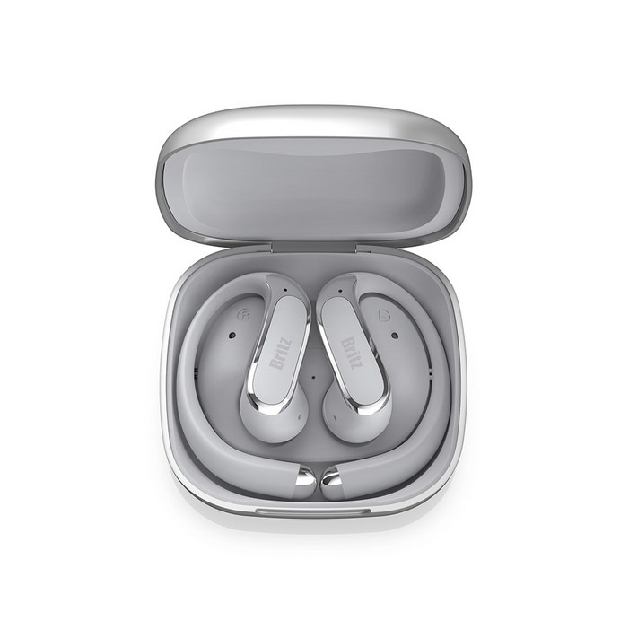 26년최신형 브리츠 BZXT5 오픈형 블루투스 이어폰 귀걸이형 무선 이어폰 노이즈 캔슬링, 실버, BZXT5