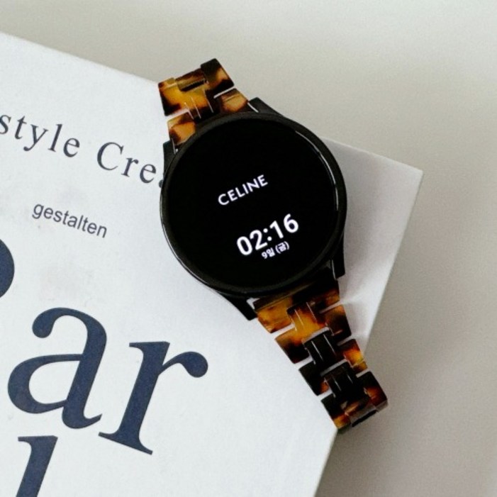 갤럭시 워치 7 호환 6 5 4 호환 FE 액티브 1 2 호마이카 가벼운 슬림 스트랩, 호피, 1개