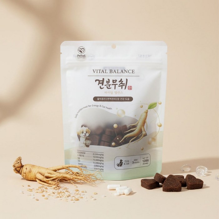 견분무취 강아지 장건강 유산균 간식 사료토핑 120g  펫테일 트릿