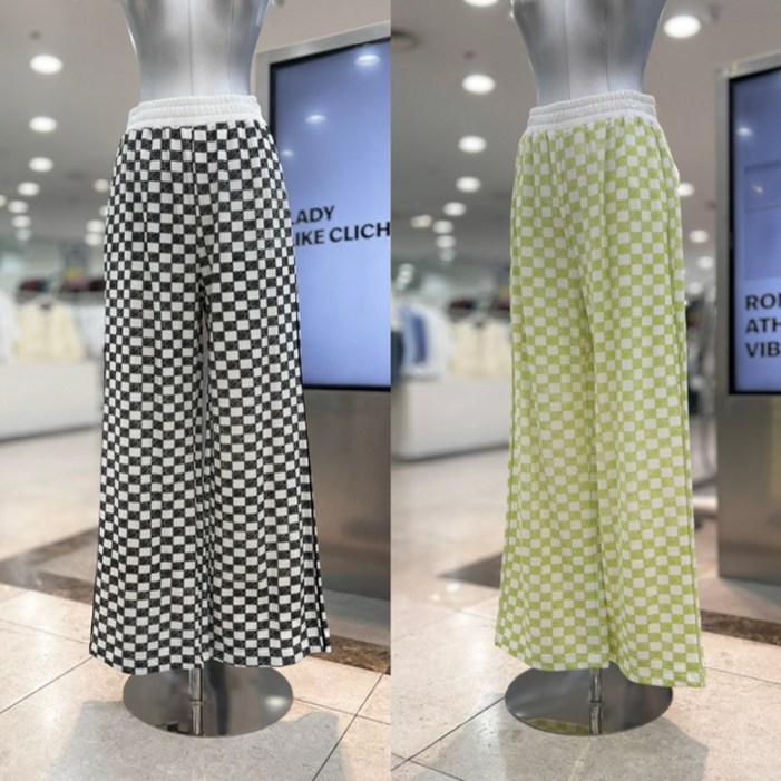 에고이스트 체커보드 와이드 트레이닝팬츠 EP2OPT12HJDG