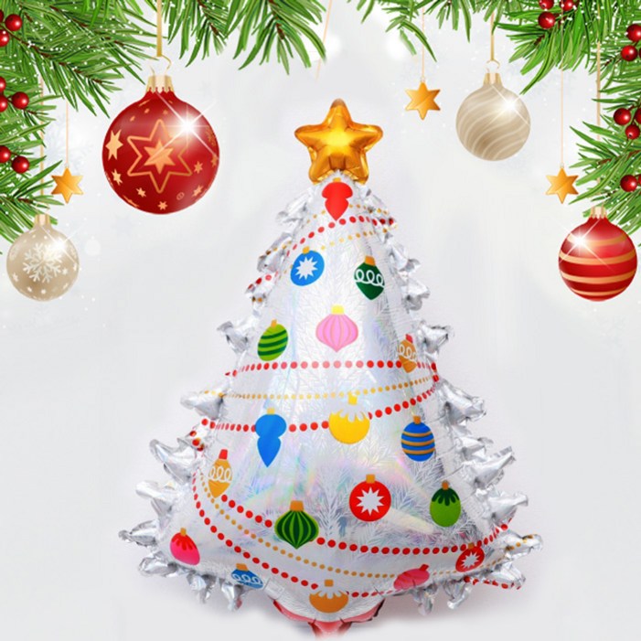 예쁨주의지호 대형 캐릭터 크리스마스풍선  산타풍선지팡이풍선선물풍선눈사람풍선루돌프풍선, 크리스마스풍선 대형 실버트리