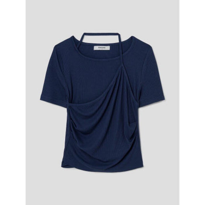 에잇세컨즈 티셔츠 8SECONDS 홀터 레이어드 네이비 354542MQ6R RYP778 BXE320 티