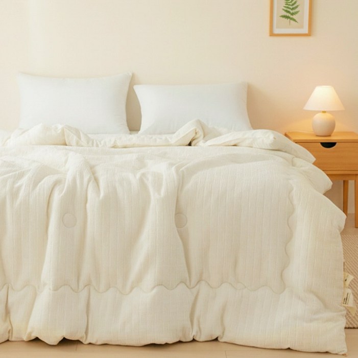 Fahomiss 사계절 부드러운 천연 대두섬유 포근한 워싱 차렵이불