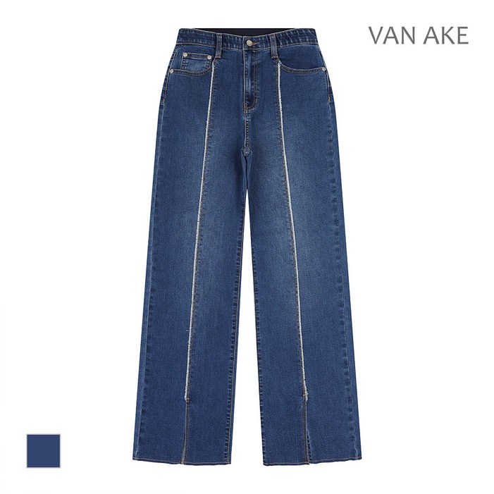 반에이크 절개트임 와이드데님팬츠VB34DLM208W