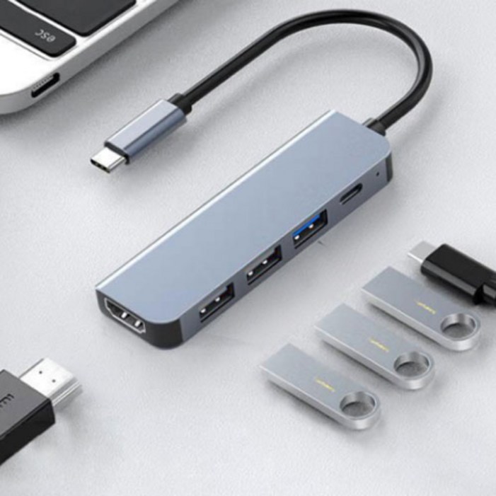 디지털케미 5포트 C타입 맥북 삼성 덱스 미러링 멀티포트 USB 허브 DCHH301