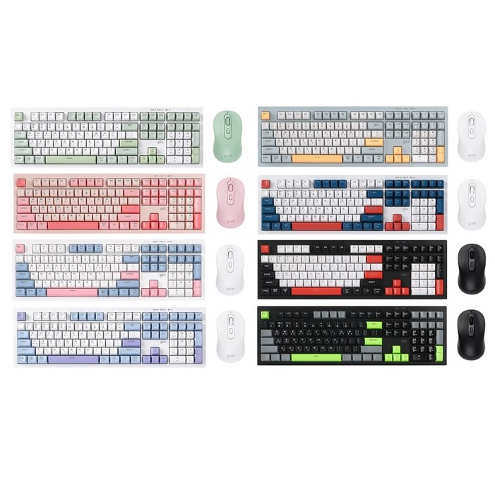 지클릭커 오피스프로 사일런스 M 무소음 무선 블루투스 108 키보드 마우스 세트, 일반형, poker, WMK90