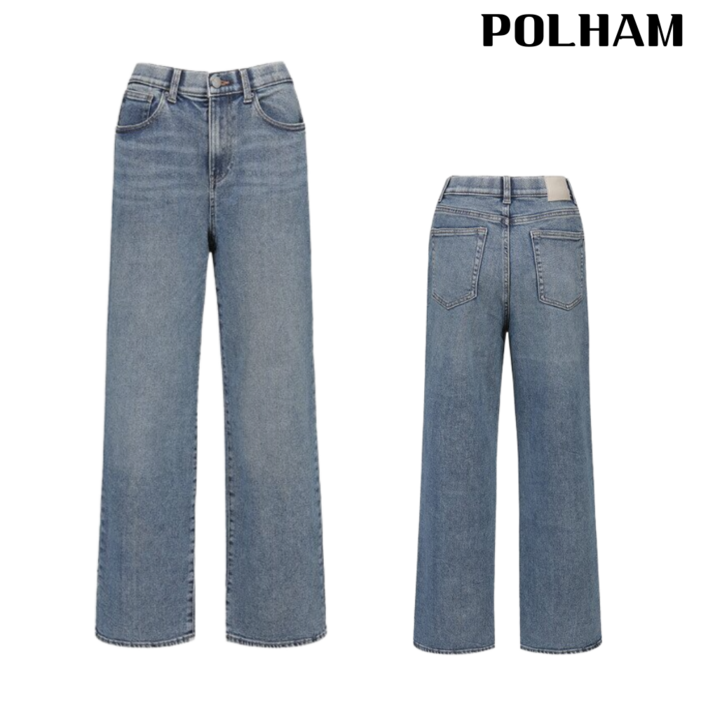 백화점매장판 폴햄 여성 청바지 세미와이드 진 루즈핏 데님 팬츠