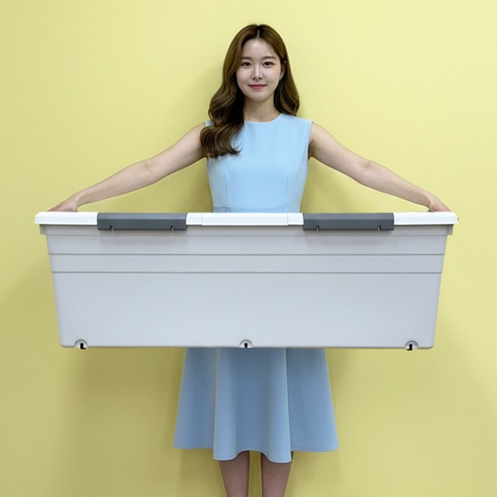 노틈 대형 리빙박스 옷정리함 수납박스 100리터 120리터, 1개, 라이트그레이