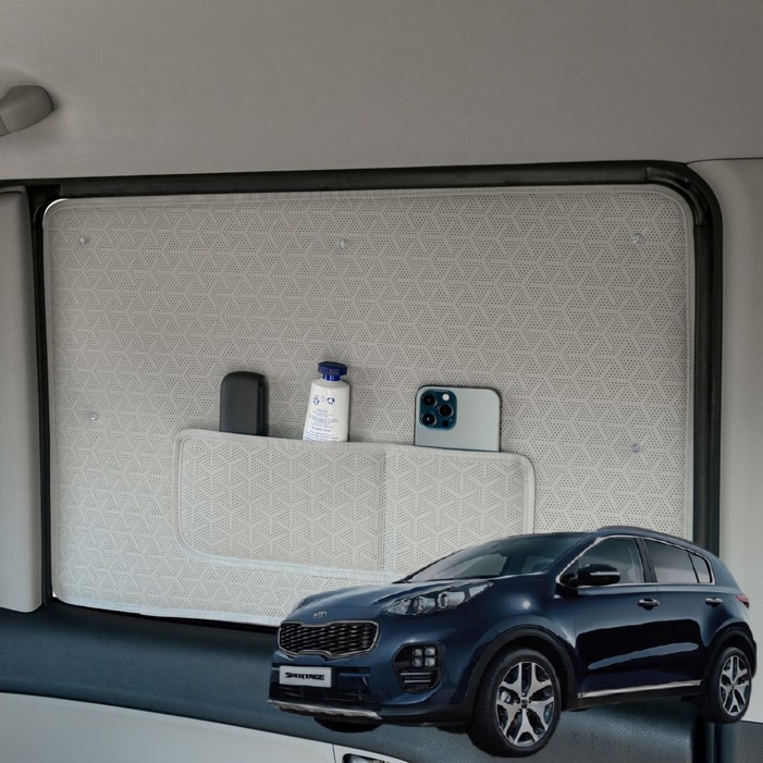 스포티지QL 햇빛가리개 암막커튼 차박커텐, 1세트, 2열뒷좌석쪽창